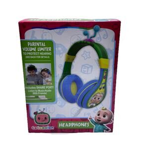 eKids Cocomelon Wired Headphones Parental Controls Share Port School Home Travel